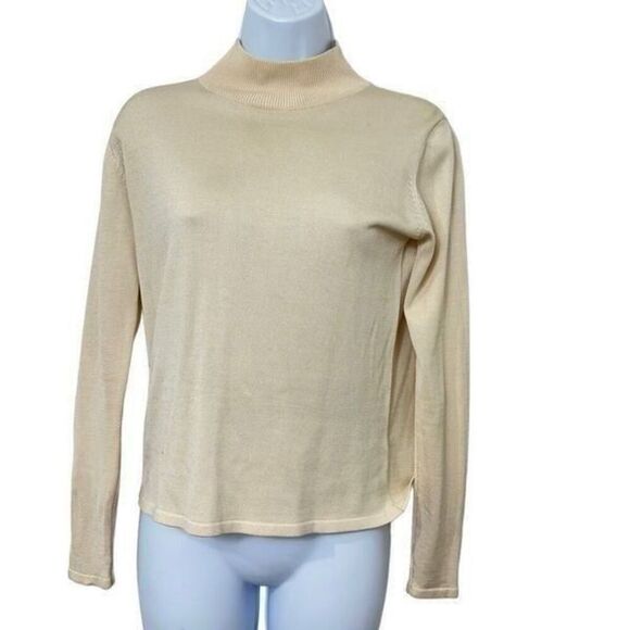 Ann Taylor thin beige sweater 100% silk size SP. A604 - Picture 1 of 6